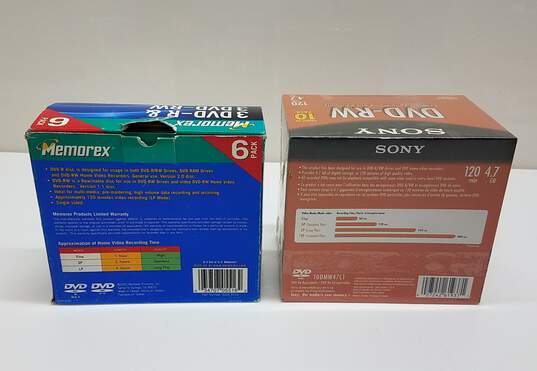Sony DVD-RW Disc 10-Pack +Memorex DVD 6 pack 3 DVD-R & 3 DVD-RW-Sealed image number 2