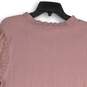 Adrianna Papell Womens Pink Scallop Edge Neck Pullover Sweater Size XL image number 4