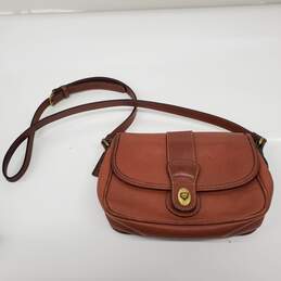Vintage Coach 4224 'Sheridan Mayfield' Brown Leather Crossbody Bag AUTHENTICATED