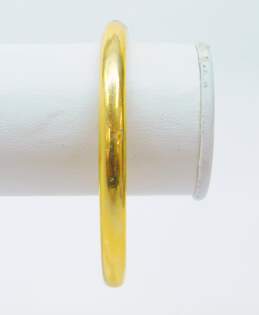 14K Gold Chunky Tube Hinged Oval Bangle Bracelet 13.7g