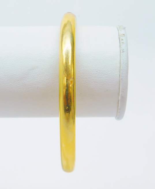 14K Gold Chunky Tube Hinged Oval Bangle Bracelet 13.7g image number 1