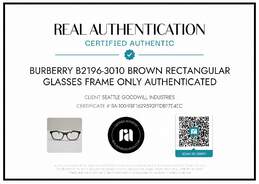AUTHENTICATED BURBERRY BROWN BOLD EYEGLASSES FRAMES ONLY W/ CASE alternative image