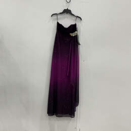 NWT Womens Purple Rhinestone Sweetheart Neck Fashionable Maxi Dress Sz 1/2
