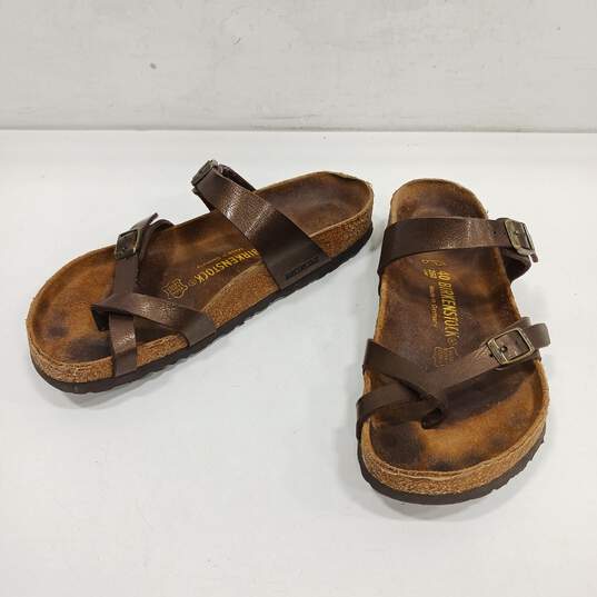 Birkenstocks Leather Slip-In Sandals Men Size 7 Women Size 9 image number 1
