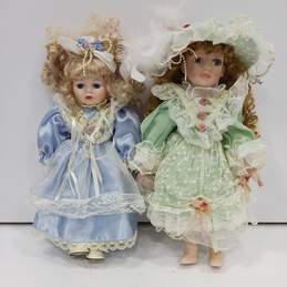 Pair of Seymour Mann Porcelain Dolls