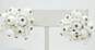 VNTG Lisner & Fashion White Clip-On Earrings Beaded Necklaces & Flower Bracelet image number 5