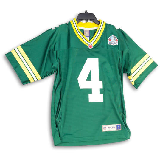 Vintage Mens Green Green Bay Packers Brett Favre #4 Football Jersey Size S image number 1