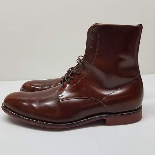 Grenson Men's Smooth Polished Brown Leather Boots Size 12 image number 3