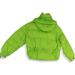 NWT Womens Green Long Sleeve Front Pockets Hooded Puffer Jacket Size Medium alternative image
