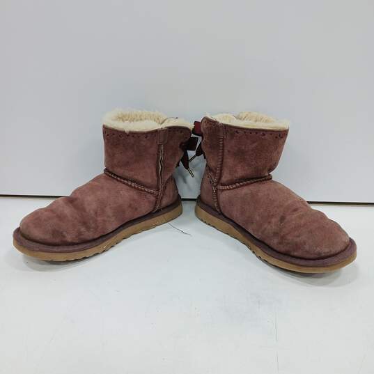 Women's Burgundy Ugg Boots Size 6 image number 2