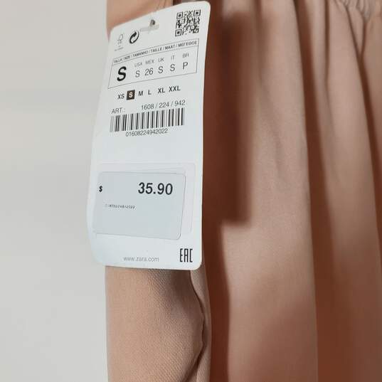 Zara Women Pink Wide Leg Dress Pants Small NWT image number 5