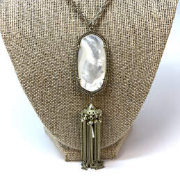 Designer Kendra Scott Gold-Tone Mother Of Pearl Stone Pendant Necklace alternative image