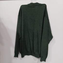 Mens Green Long Sleeve Turtleneck Straight Hem Pullover Knitted Sweater Size L