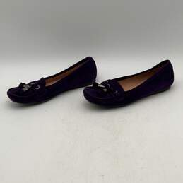Stuart Weitzman Womens Purple Tassels Moc Toe Slip On Ballet Flats Size 6.5