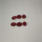 Designer J. Crew Gold-Tone Red Crystal Cut Stone Dangle Earrings image number 3