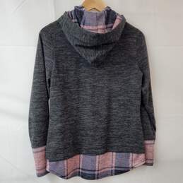 Michael Tyler Collections Pullover Hoodie Gray with Plaid P/S NWT alternative image