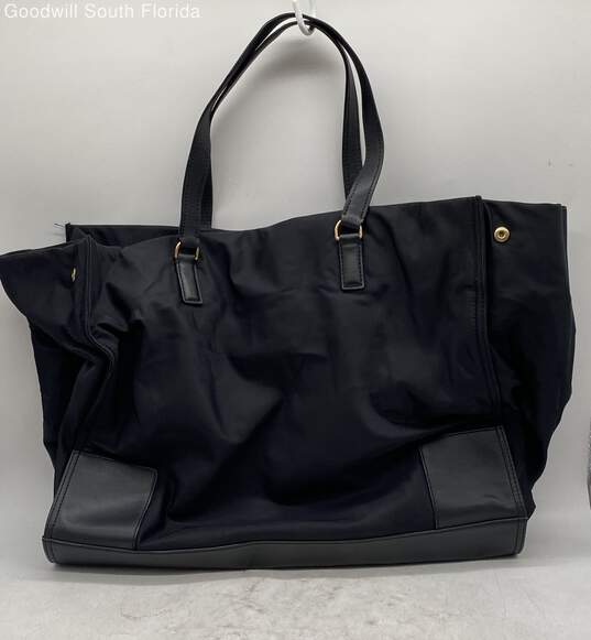 Tory Burch Womens Ella Black Double Handle Inner Pockets Lined Tote Handbag image number 2