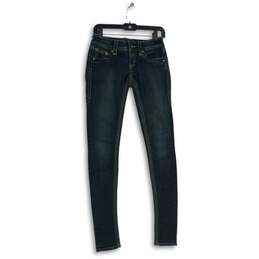 Rock Revival Womens Blue Denim Medium Wash 5-Pocket Design Skinny Jeans Size 25