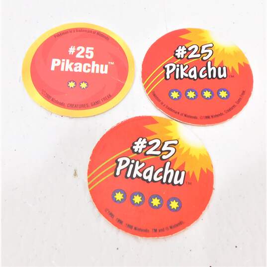 Pokemon Vintage Pikachu Nintendo Cardboard Pog Coin Lot of 3 image number 2