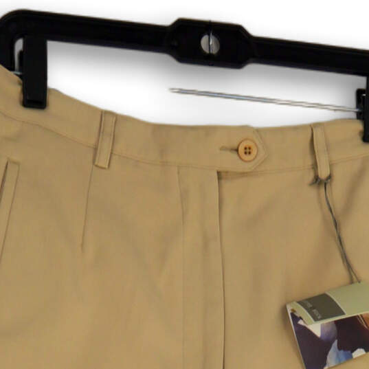 NWT Womens Beige Regular Fit Flat Front Pockets Golf Chino Shorts Size 10 image number 3