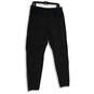 NWT Mens Black Elastic Waist Drawstring Ankle Zip Track Pants Size LT image number 2