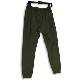 Womens Green Elastic Waist Pockets Tapered Leg Activewear Jogger Pants Sz M