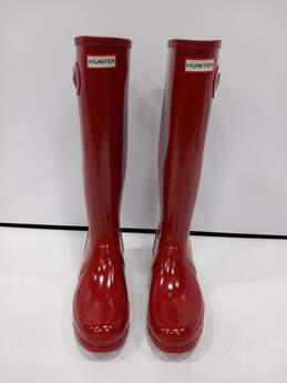 Women's Hunter Red Original Tall Gloss Rain Boots Size 9