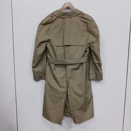 Mens Beige Long Sleeve Collared Double Breasted Belted Trench Coat Size 40 alternative image
