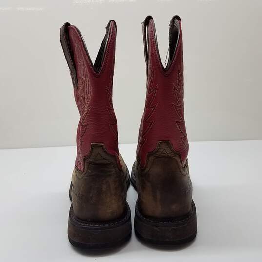 Ariat Red Groundbreaker Pull-On Western Work Boots ASTM F2892-11 EH Size 10 image number 4