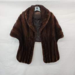 Northwestern Fur Shop Vintage Brown Mink Stole Wrap WM Size M