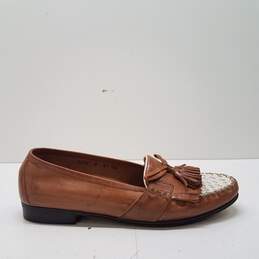 Cole Haan Brown Leather Woven Kiltie Tassel Loafers Shoes Men's Size 8.5 M
