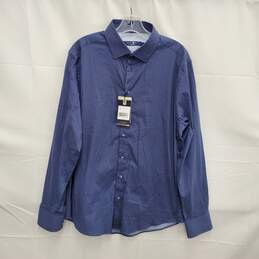 NWT Stone Rose MN's Cotton Blend Polka Dot Blue Long Sleeve Shirt Size L