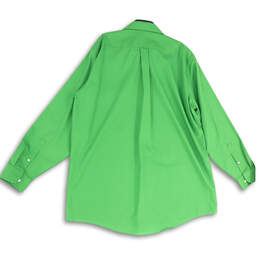 Mens Green Long Sleeve Collared Front Pocket Button-Up Shirt Size 18 1/2 alternative image