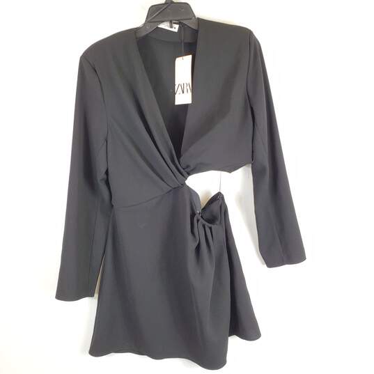 Zara Women Black Cut Out Dress XL NWT image number 1