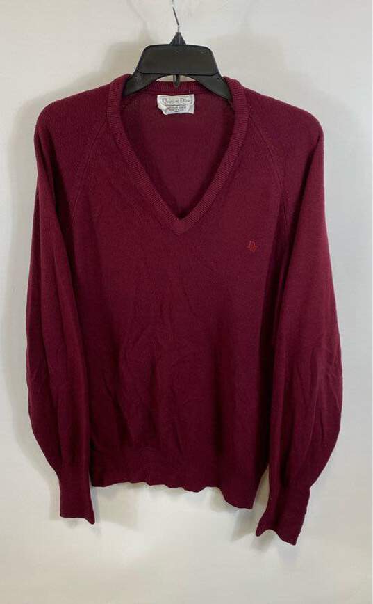 Christian Dior Burgundy Sweater - Size Medium image number 1