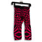 Womens Pink Black Geometric Dri-Fit Elastic Waist Capri Leggings Size X image number 1