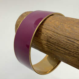 Designer J. Crew Gold-Tone Purple Enamel Round Shape Bangle Bracelet alternative image