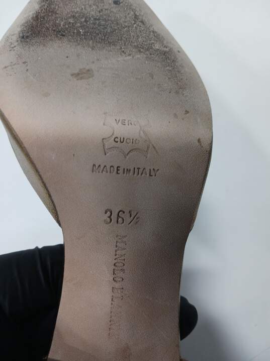Women's Manolo Blahnik Gold d'Orsay Stiletto Heels Sz 6 IOB image number 7