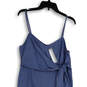 NWT Womens Blue Spaghetti Strap Back Zip Bow Tie Front Shift Dress Size 8 image number 3