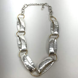 Designer Robert Lee Morris Silver-Tone Soho Big Oval Shape Chain Necklace alternative image