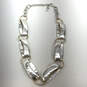 Designer Robert Lee Morris Silver-Tone Soho Big Oval Shape Chain Necklace image number 2