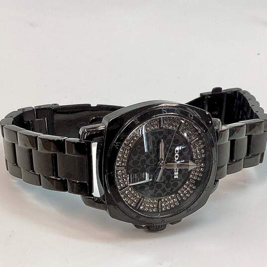 Designer Fossil PR-5001 Brown Leather Band Round Quartz Analog Wristwatch image number 2