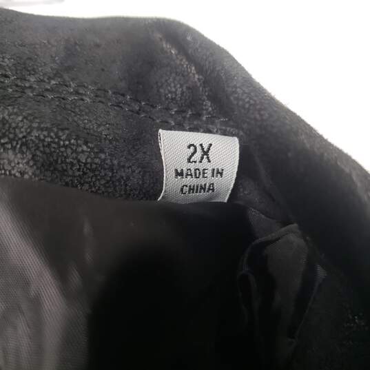 Mens Long Sleeve Collared Pockets Full Zip Biker Jacket Size 2X image number 3