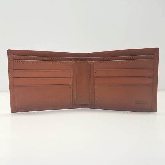 COACH Brown Leather Bifold Wallet Men's image number 3