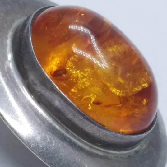 Sterling Silver Amber-Like Oval Post Earrings 13.4g image number 5
