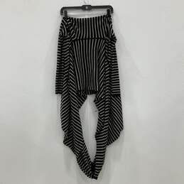 Alice + Olivia Womens Black White Striped Knitted Wrap Shawl Scarf Size XS alternative image