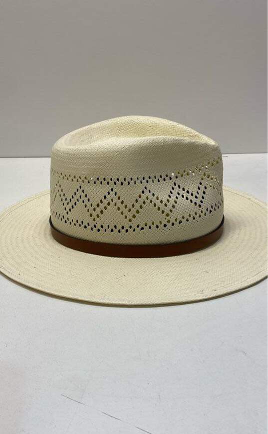 Ultrafino Black Creek Ivory Straw Hat Size M 7 1/8 image number 3