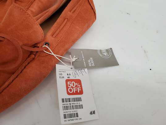 H&M Orange Suede Loafers Size 8.5 NWT image number 5