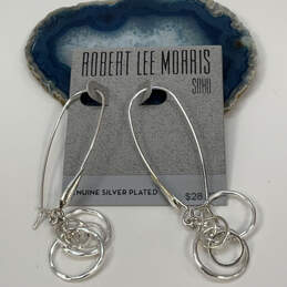 Designer Robert Lee Morris Silver-Tone Multiple Round Rings Dangle Earrings