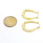 14K Yellow Gold Textured Oblong Hoop Earrings 1.7g image number 6